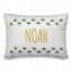 Green Dino Food Prints with Name 14x20 Personalized Spun Poly Pillow