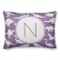 Dinosaur Pattern on Purple and White Initial 14x20 Personalized Spun Poly Pillow