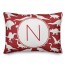 Dinosaur Pattern on Red and White Initial 14x20 Personalized Spun Poly Pillow