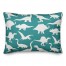 Dinosaur Pattern on Teal and White 14x20 Spun Poly Pillow
