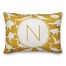 Dinosaur Pattern on Yellow and White Initial 14x20 Personalized Spun Poly Pillow