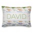 Watercolor Dino Pattern with Name 14x20 Personalized Spun Poly Pillow