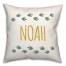 Dino Food Prints with Name Green 18x18 Personalized Spun Poly Pillow