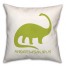 Dino with Name Green and White 18x18 Personalized Spun Poly Pillow
