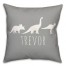 Dinos with Chevron Solid Gray 18x18 Personalized Spun Poly Pillow