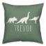 Dinos with Chevron Solid Green 18x18 Personalized Spun Poly Pillow