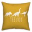 Dinos with Chevron Solid Yellow 18x18 Personalized Spun Poly Pillow