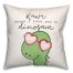 Rawr Means I Love You Dinosaur with Heart Glasses 18x18 Spun Poly Pillow