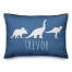 Dinos with Chevron Solid Blue 14x20 Personalized Spun Poly Pillow