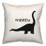Brontosaurus Dino Black and White with Name 18x18 Personalized Spun Poly Pillow