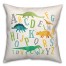 Dino Alphabet Multi Color 18x18 Spun Poly Pillow