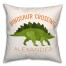 Dinosaur Crossing Orange and Green 18x18 Personalized Spun Poly Pillow