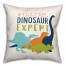 Dinosaur Expert with Name Navy 18x18 Personalized Spun Poly Pillow