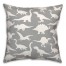 Dinosaur Pattern on Gray and White   18x18 Spun Poly Pillow