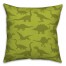 Dinosaur Pattern on Green and Lime 18x18 Spun Poly Pillow