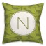 Dinosaur Pattern on Green and Lime Initial 18x18 Personalized Spun Poly Pillow