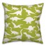 Dinosaur Pattern on Green and White 18x18 Spun Poly Pillow