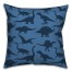 Dinosaur Pattern on Navy and Blue 18x18 Spun Poly Pillow