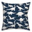 Dinosaur Pattern on Navy and White 18x18 Spun Poly Pillow