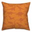 Dinosaur Pattern on Orange and Orange 18x18 Spun Poly Pillow