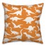 Dinosaur Pattern on Orange and White 18x18 Spun Poly Pillow