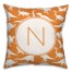Dinosaur Pattern on Orange and White Initial 18x18 Personalized Spun Poly Pillow