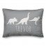 Dinos with Chevron Solid Gray 14x20 Personalized Spun Poly Pillow