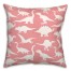 Dinosaur Pattern on Pink and White 18x18 Spun Poly Pillow