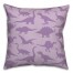 Dinosaur Pattern on Purple and Purple 18x18 Spun Poly Pillow