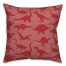 Dinosaur Pattern on Red and Red 18x18 Spun Poly Pillow