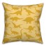 Dinosaur Pattern on Yellow and Yellow 18x18 Spun Poly Pillow