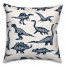 Dinosaurs with Names Navy 18x18 Spun Poly Pillow