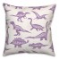 Dinosaurs with Names Purple 18x18 Spun Poly Pillow