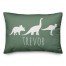 Dinos with Chevron Solid Green 14x20 Personalized Spun Poly Pillow