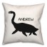 Plesiosauria Dino Black and White with Name 18x18 Personalized Spun Poly Pillow