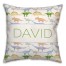 Watercolor Dino Pattern with Name 18x18 Personalized Spun Poly Pillow