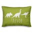 Dinos with Chevron Solid Lime 14x20 Personalized Spun Poly Pillow