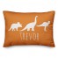 Dinos with Chevron Solid Orange 14x20 Personalized Spun Poly Pillow