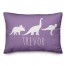 Dinos with Chevron Solid Purple 14x20 Personalized Spun Poly Pillow
