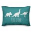 Dinos with Chevron Solid Teal 14x20 Personalized Spun Poly Pillow