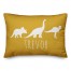 Dinos with Chevron Solid Yellow 14x20 Personalized Spun Poly Pillow
