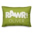 Rawr Lime and White Dinosaur 14x20 Personalized Spun Poly Pillow