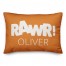 Rawr Orange and White Dinosaur 14x20 Personalized Spun Poly Pillow
