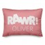 Rawr Pink and White Dinosaur 14x20 Personalized Spun Poly Pillow