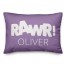 Rawr Purple and White Dinosaur 14x20 Personalized Spun Poly Pillow