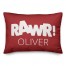 Rawr Red and White Dinosaur 14x20 Personalized Spun Poly Pillow