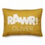 Rawr Yellow and White Dinosaur 14x20 Personalized Spun Poly Pillow