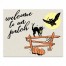 Retro Black Cat and Owl Welcome to Our Patch 8x10 Tabletop Canvas