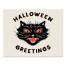 Retro Black Cat Halloween Greetings 8x10 Tabletop Canvas