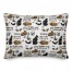 Amber and Black Vintage Halloween Pattern 14x20 Spun Poly Pillow